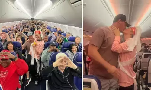 நடுவானில் திருமண சடங்கு ஒத்திகை- வீடியோ