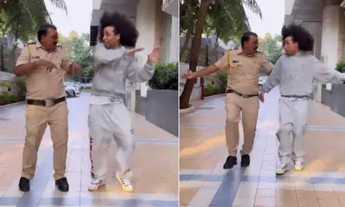 டிக்-டாக் பிரபலத்துடன் நடனம் ஆடிய போலீஸ்காரர்