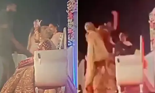 மணமகன் மீது  மணமகளின் முன்னாள் காதலன் கொலைவெறி தாக்குதல்