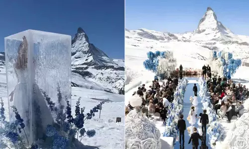 பனி சிகரத்தில் நடைபெற்ற பிரமாண்ட திருமணம்