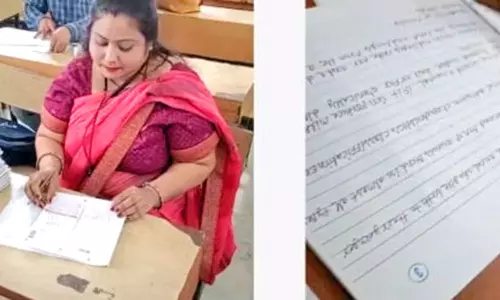 விடைத்தாள் திருத்தும் போது ரீல்ஸ் வீடியோ எடுத்த ஆசிரியை