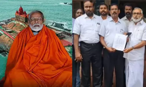 பிரதமரின் தியான நிகழ்ச்சியை  ரத்து செய்யக்கோரி தேர்தல் ஆணையத்திடம் திமுக மனு