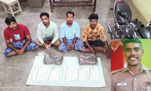 ஆலங்குளத்தில் போலீஸ் ஏட்டை ஓட, ஓட விரட்டி வெட்டிய வாலிபர்கள்