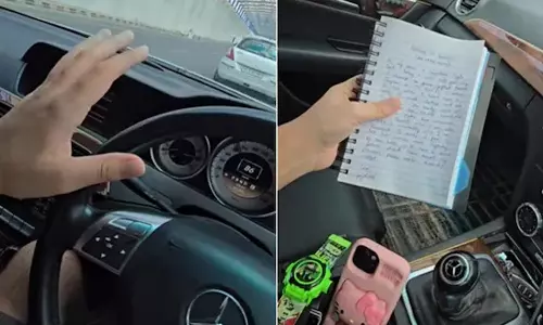 103 கிலோ மீட்டர் வேகத்தில் கார் ஓட்டி வீடியோ வெளியிட்ட வாலிபர்