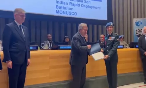 ஐ.நா. மதிப்புமிக்க விருது: இந்திய ராணுவ அதிகாரிக்கு வழங்கி கவுரவித்த அன்டோனியோ குட்டரெஸ்