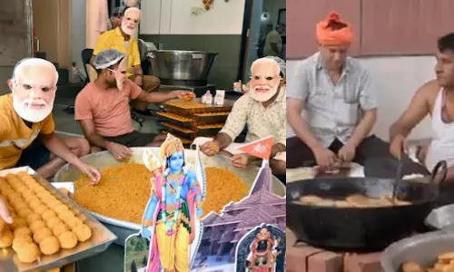 கொண்டாட்டத்துக்கு தயாராகும் பா.ஜ.க.. பூந்தி தயாரிக்கும் பணிகள் தீவிரம்