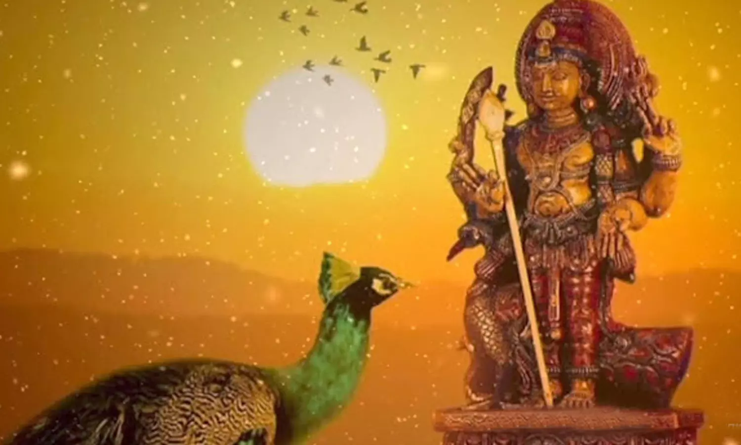 முருகப் பெருமானை தாங்க மயிலாக உருமாறிய இந்திரன்