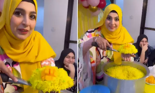 விவாதத்தை ஏற்படுத்திய மாம்பழ பிரியாணி- வீடியோ வைரல்