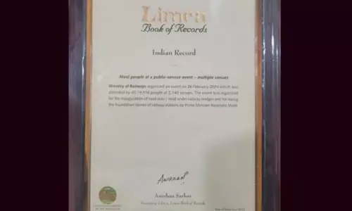 லிம்கா சாதனை புத்தகத்தில் இடம்பெற்ற ரெயில்வே அமைச்சகம்