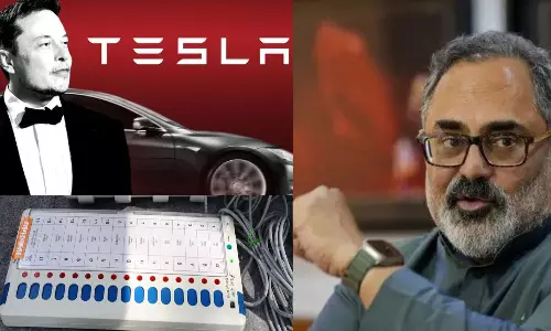 அதுல பாருங்க.. டெஸ்லா காரையும் ஹேக் செய்யலாம் - EVM விவகாரத்தில் ராஜீவ் சந்திரசேகர் தடாலடி