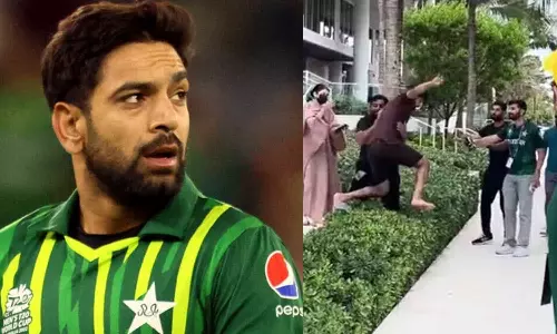 ட்ரோல் செய்தவரை இந்தியர் என நினைத்து அடிக்க சென்ற ஹரிஸ் ராஃப் - வைரலாகும் வீடியோ