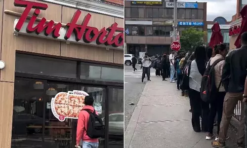 கனடாவில் வேலைக்காக வரிசையில் நிற்கும் மாணவர்கள்- வீடியோ வைரல்