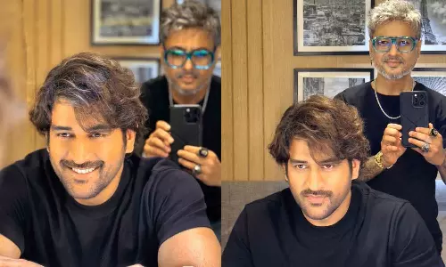 ஹீரோ லுக்கில் தல டோனி...- புகைப்படம் வைரல்