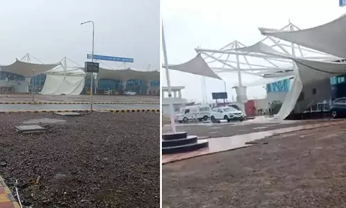 டெல்லியை தொடர்ந்து குஜராத்திலும் விமான நிலைய மேற்கூரை இடிந்து விழுந்து விபத்து