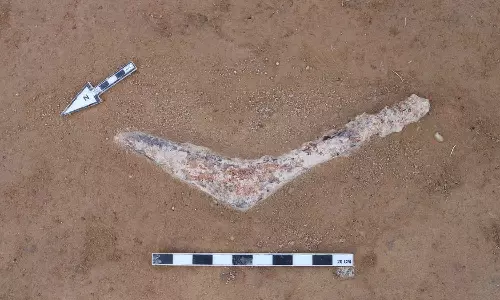 சென்னானூர் தொல்லியல் துறை அகழாய்வில் கலப்பை கொழுமுனை கண்டெடுப்பு