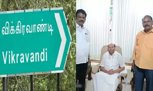 விக்கிரவாண்டியில் பா.ம.க. வேட்பாளருக்கு வாக்கு சேகரிக்கும் பா.ஜ.க. நிர்வாகிகள்