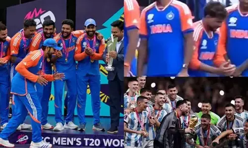 கோப்பையை மெஸ்ஸி ஸ்டைலில் வாங்குங்க.. ரோகித் சர்மாவுக்கு ஐடியா கொடுத்த குல்தீப்- வைரல் வீடியோ