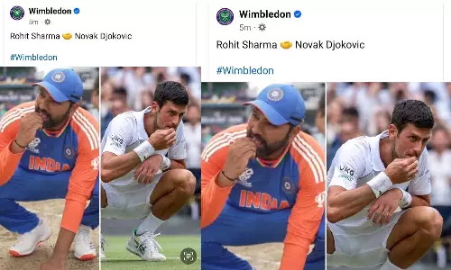 மைதானத்தில் புற்களை சாப்பிடும் ரோகித் - ஜோகோவிச் படத்தை இன்ஸ்டாவில் பகிர்ந்த விம்பிள்டன்