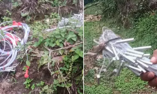 மலைப்பகுதியில் ஜெலட்டின், டெட்டனேட்டர்களை பதுக்கிய 3 பேர் கைது