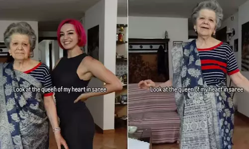 பாட்டியின் 20 ஆண்டு ஆசையை நிறைவேற்றிய இளம்பெண்- வீடியோ வைரல்