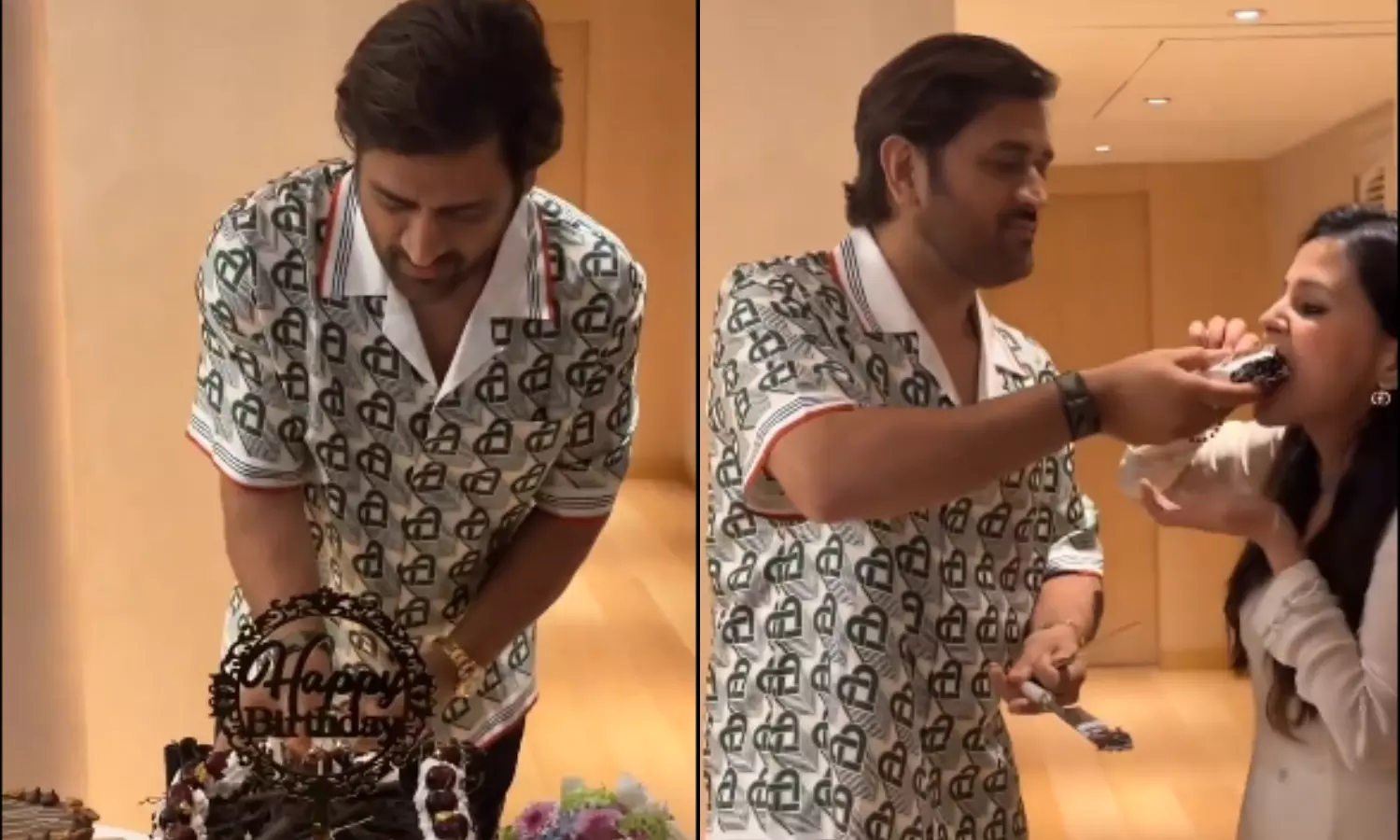 மனைவியுடன் பிறந்தநாள் கொண்டாடிய எம்.எஸ். டோனி