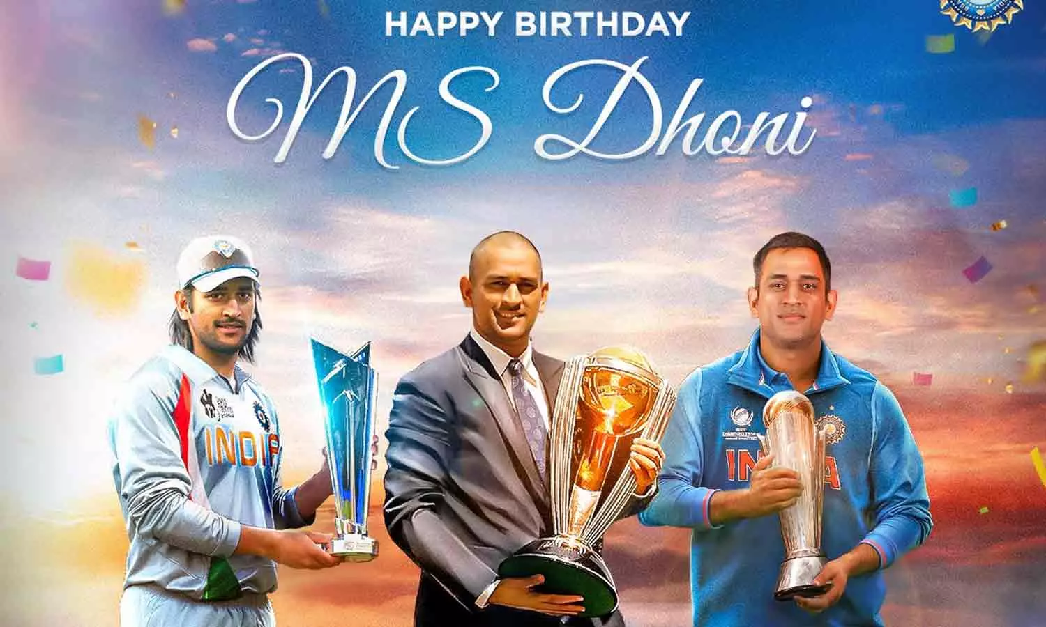 உலகக்கோப்பைகளை வென்ற கேப்டன்: எம்.எஸ்.டோனிக்கு பிறந்தநாள் வாழ்த்து தெரிவித்த பிசிசிஐ