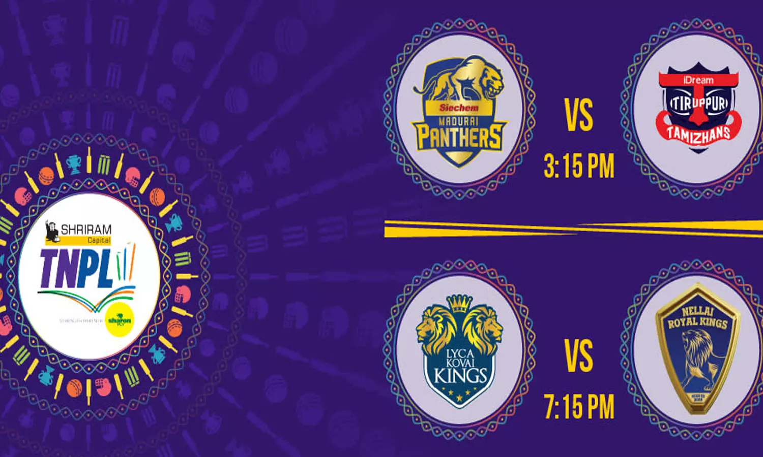 2024 டி.என்.பி.எல். திருவிழா: கோவை கிங்ஸ்-திருப்பூர் தமிழன்ஸ் அணிகள் இன்று பலப்பரீட்சை 2024 டி.என்.பி.எல். திருவிழா: கோவை கிங்ஸ்-திருப்பூர் தமிழன்ஸ் அணிகள் இன்று பலப்பரீட்சை