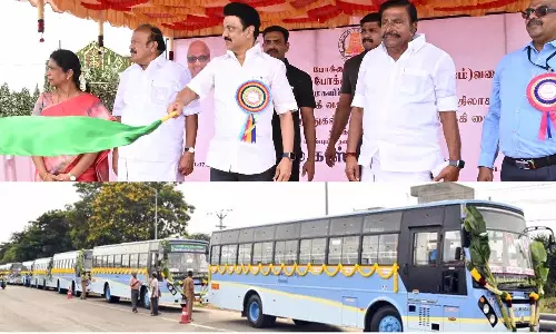 மகளிர் விடியல் பயணத் திட்டப் பயன்பாட்டிற்காக 20 புதிய பேருந்துகள்- கொடியசைத்து துவக்கி வைத்த முதல்வர்