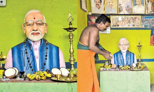 பிரதமர் மோடிக்கு கோவில் கட்டிய விவசாயி- தினமும் பூஜை செய்து வழிபாடு