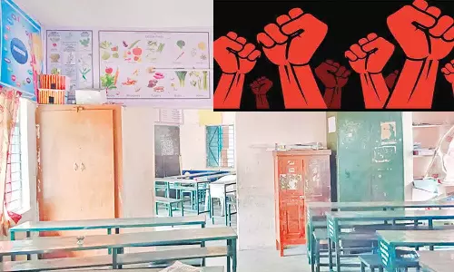 குழந்தைகளை பள்ளிக்கு அனுப்ப மறுத்து பெற்றோர்கள் போராட்டம்