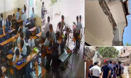 குஜராத்: லன்ச் பீரியடில் இடிந்து விழுந்த பள்ளி வகுப்பறை சுவர்.. அலறிய மாணவர்கள் - வீடியோ