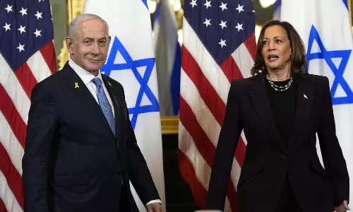 நான் அமைதியாக இருக்க மாட்டேன்.. வெள்ளை மாளிகை வந்த நேதன்யாகுவிடம் கறார் காட்டிய கமலா ஹாரிஸ்