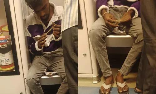 மெட்ரோ ரெயிலில் கஞ்சா பயன்படுத்திய இளைஞர் கைது