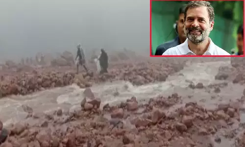 நிலச்சரிவில் சிக்கியவர்கள் பாதுகாப்பாக மீட்கப்பட வேண்டும் - ராகுல் காந்தி