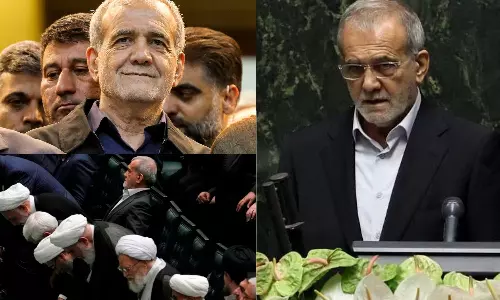 DEATH TO இஸ்ரேல்- DEATH TO அமெரிக்கா முழங்க ஈரான் அதிபராக பதவியேற்றார் மசூத் பெசஸ்கியான்!