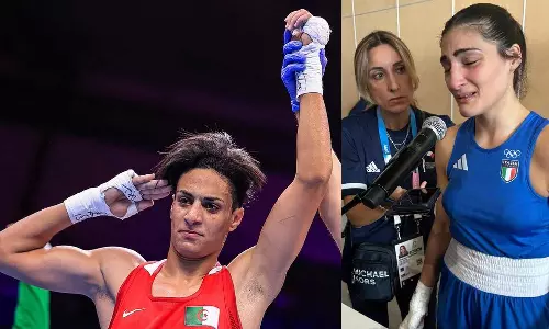 இத்தாலி வீராங்கனையின் மூக்கை உடைத்ததால் அல்ஜீரியா வீராங்கனை ஆணா? பெண்ணா? என எழுந்தது சர்ச்சை