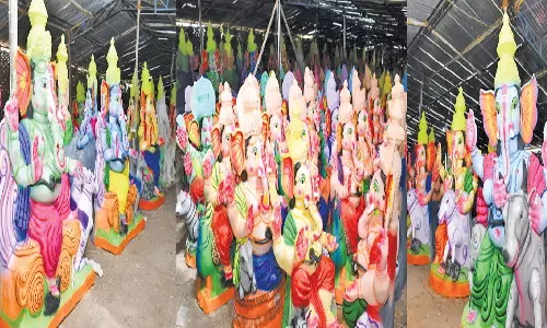 விநாயகர் சதுர்த்தியை யொட்டி திருப்பூரில் சிலைகள் தயாரிக்கும் பணிகள் தீவிரம்