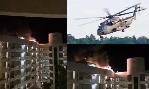 ஆஸ்திரேலியா: ஹோட்டல் மாடியில் ஹெலிகாப்டர் விழுந்து விபத்து.. விமானி பலி - வீடியோ