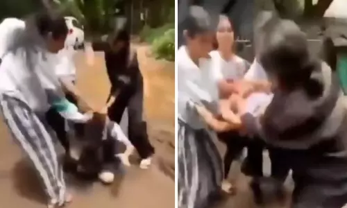 பள்ளி மாணவியை தாக்கிய சிறுமிகள்: சமூகவலைதளத்தில் வீடியோ வைரல்