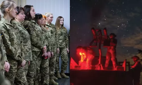 Ukraine women  Russian drones