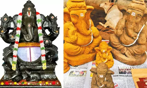 சாணத்தில் தயாரிக்கப்பட்ட விநாயகர் சிலை... கரைப்பதற்கு இனி கடலுக்கு செல்ல வேண்டியதில்லை