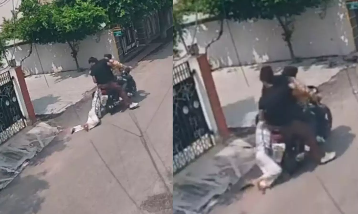 செல்போனை பறிக்க சிறுமியை பைக்கில் தரதரவென இழுத்துச் சென்ற வழிப்பறி கும்பல் - வீடியோ