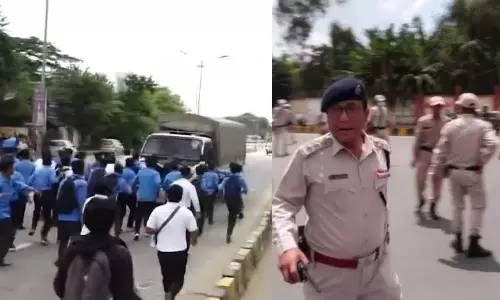 மணிப்பூரில் பதற்றம்.. ஆளுநர் மாளிகை முற்றுகை - சிஆர்பிஎப் வீரர்களை விரட்டி அடித்த மாணவர்கள் - வீடியோ