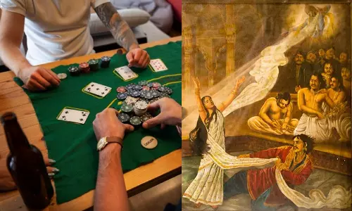 A gambling-addicted husband gambled away his wifes mortgage.