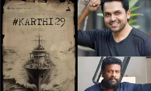 பிளாக்& வைட்டில் பிரம்மாண்ட கப்பல் - கார்த்தி 29 போஸ்டர் வெளியிட்ட படக்குழு