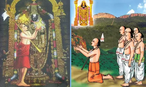 ஏழுமலையானுக்கு சங்கு சக்கரம் சாத்தி பெருமாள் என நிலைநாட்டிய ராமானுஜர்