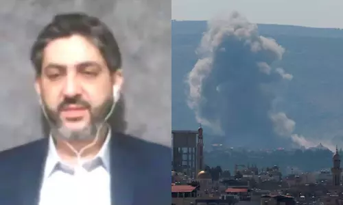 நேரலையில் ஏவுகணை தாக்குதல்.. பேசிக் கொண்டிருந்த போதே தூக்கி வீசப்பட்ட செய்தியாளர்.. வீடியோ