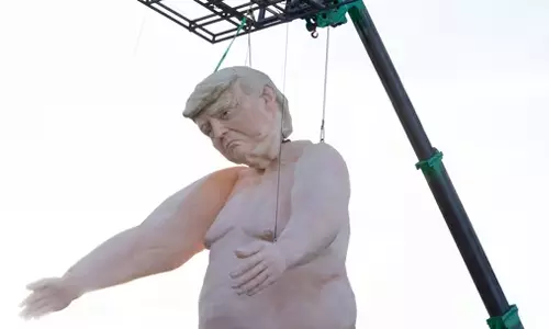 43-foot-tall naked Trump statue