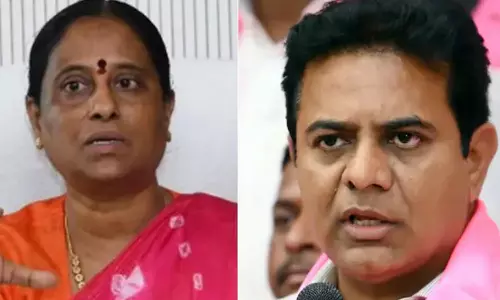 சந்திரசேகர ராவ் எங்கே? - கே.டி.ஆர். மீது சந்தேகம் கிளப்பும் பெண் மந்திரி