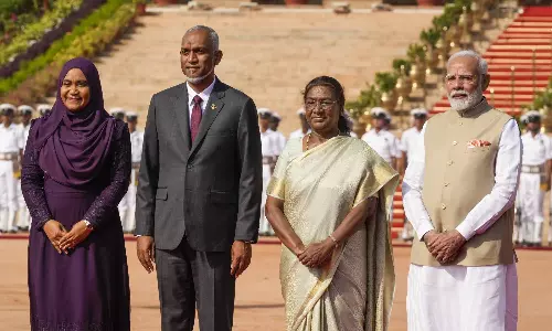 ஜனாதிபதி மாளிகையில் பிரதமர் மோடியுடன் மாலத்தீவு அதிபர் சந்திப்பு